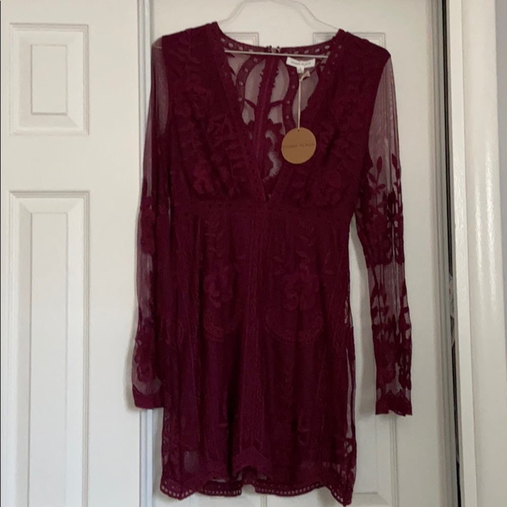 Deep V Lace Dress